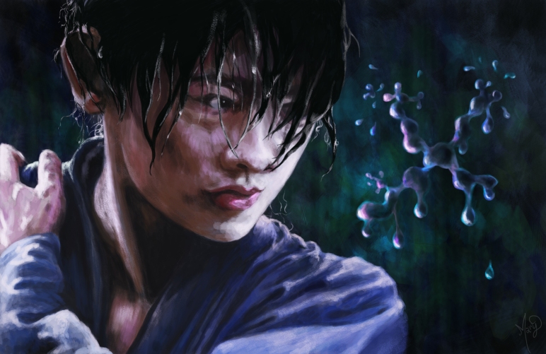 Rurouni Kenshin live action Japanese film digital photoshop painting.